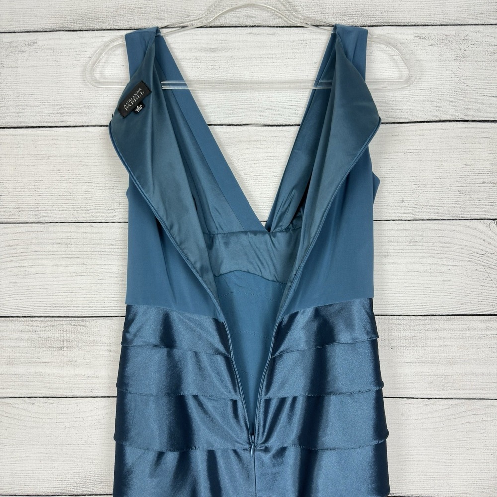 Adrianna Papell Teal Blue Tiered Dress Womens Sz 8 Cocktail Party Wedding Guest - Picture 5 of 7